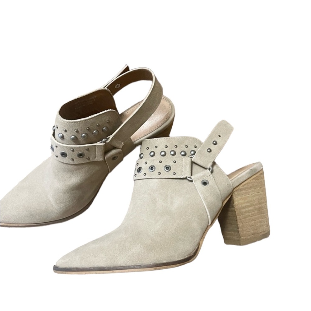 Mule boots with ankle strap
